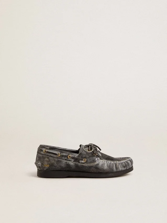 Mocassins Cruise junior en cuir noir vieilli