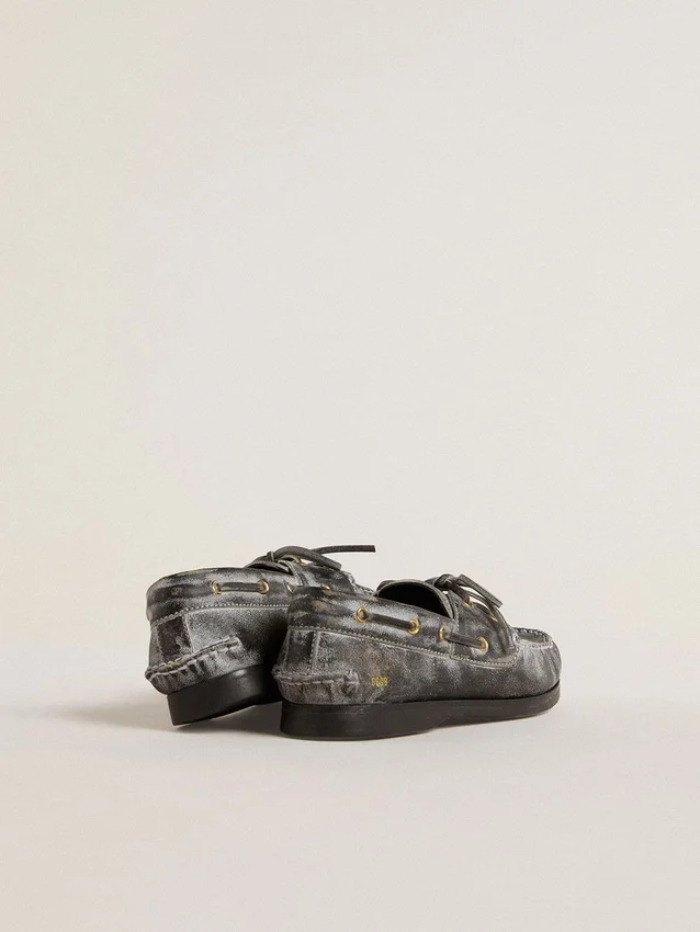 Mocassins Cruise junior en cuir noir vieilli