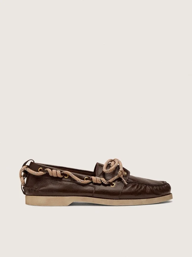 Mocassins Cruise pour homme en cuir marron foncé brillant