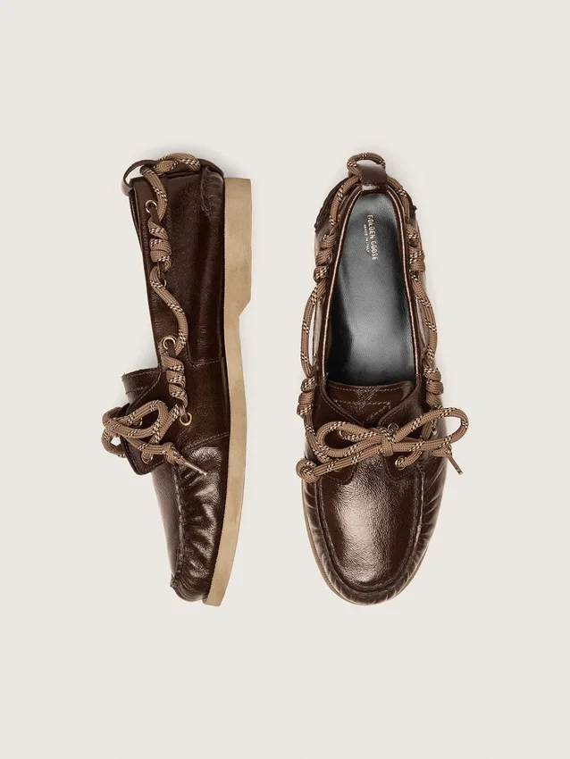 Mocassins Cruise pour homme en cuir marron foncé brillant