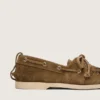 Mocassins Cruise pour femme en daim kaki avec franges et perles multicolores