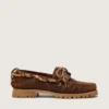 Mocassins Cruise pour homme en daim ciré marron avec lacets de randonnée gris tourterelle
