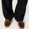 Mocassins Cruise pour homme en daim ciré marron avec lacets de randonnée gris tourterelle