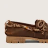 Mocassins Cruise pour homme en daim ciré marron avec lacets de randonnée gris tourterelle