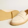 Mocassins Jerry en cuir blanc beurre