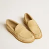 Mocassins Jerry en daim ciré écru