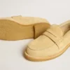 Mocassins Jerry en daim ciré écru