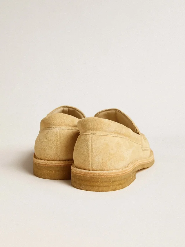 Mocassins Jerry en daim ciré écru