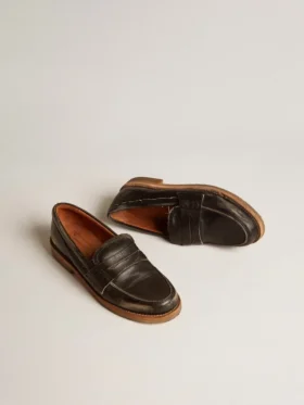 Mocassins Jerry pour femme en cuir noir