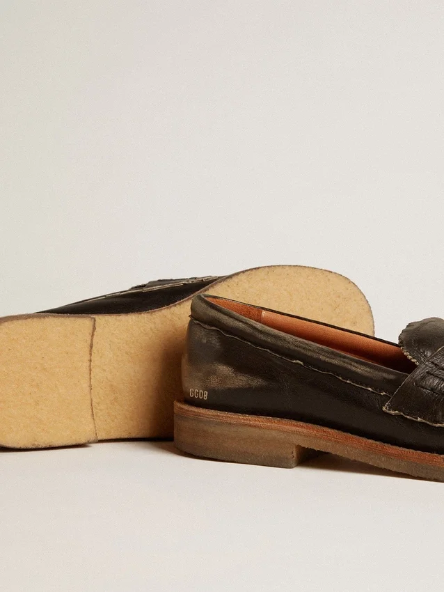 Mocassins Jerry pour femme en cuir noir