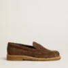 Mocassins Jerry pour femme en daim gris tourterelle