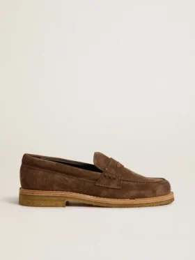 Mocassins Jerry pour femme en daim gris tourterelle