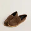 Mocassins Jerry pour femme en daim gris tourterelle