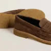 Mocassins Jerry pour femme en daim gris tourterelle