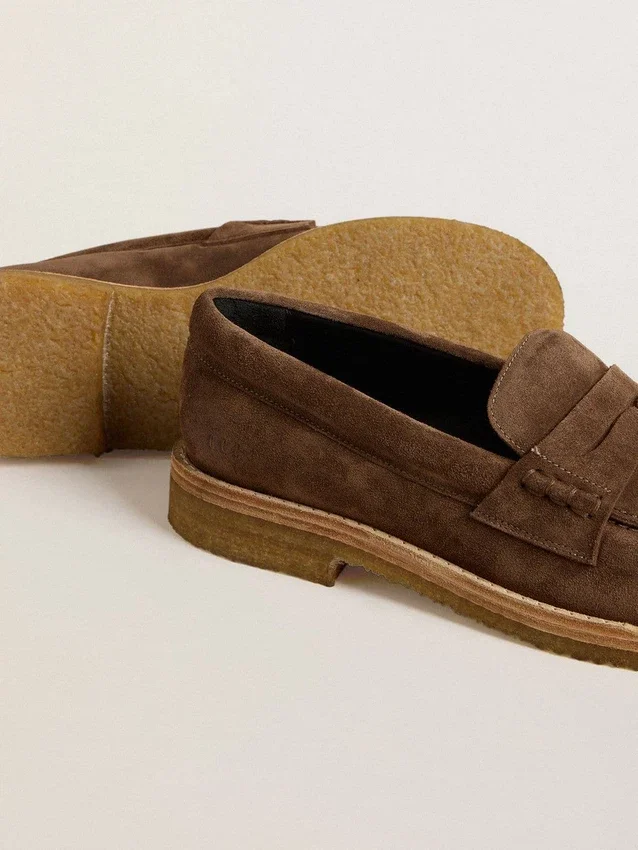 Mocassins Jerry pour femme en daim gris tourterelle