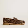 Mocassins Jerry pour femme en peau de poney à imprimé léopard