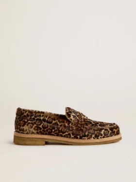 Mocassins Jerry pour femme en peau de poney à imprimé léopard
