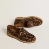 Mocassins Jerry pour femme en peau de poney à imprimé léopard