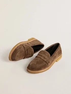 Mocassins Jerry pour homme en daim gris tourterelle