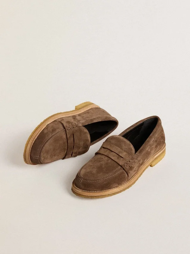 Mocassins Jerry pour homme en daim gris tourterelle