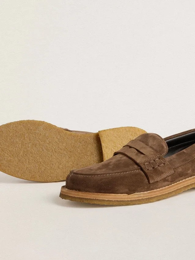 Mocassins Jerry pour homme en daim gris tourterelle