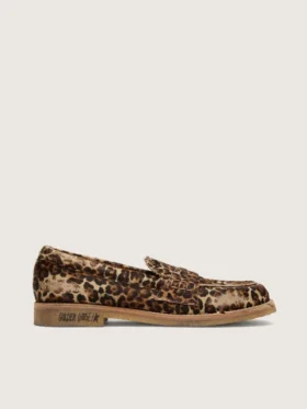 Mocassins Jerry pour homme en peau de poney à imprimé léopard