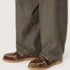 Mocassins Jerry pour homme en peau de poney à imprimé léopard