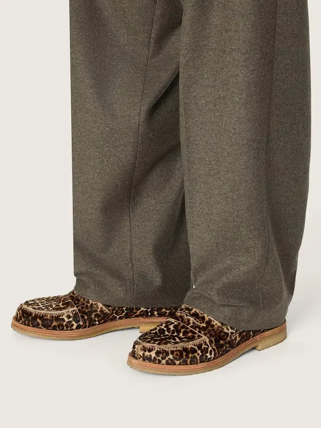 Mocassins Jerry pour homme en peau de poney à imprimé léopard