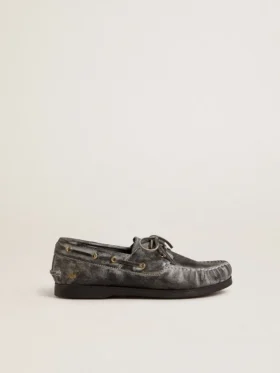 Mocassins Young Cruise en cuir noir vieilli