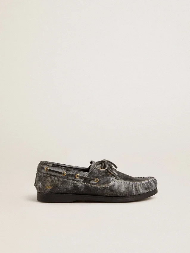 Mocassins Young Cruise en cuir noir vieilli