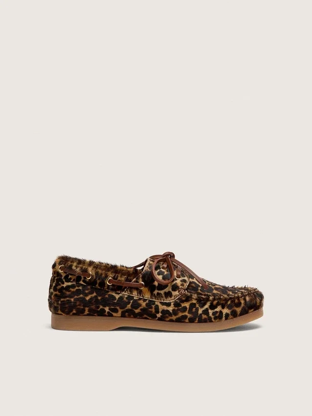 Mocassins Young Cruise en peau de poney à imprimé léopard