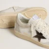 Modèle Ball Star pour femme avec étoile en cuir métallisé et languette de talon en cuir brillant