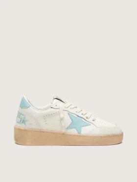 Modèle Ball Star pour femme en cuir blanc avec une étoile bleu clair