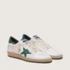 Modèle Ball Star pour homme en cuir nappa blanc avec étoile et languette au talon en cuir vert