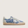 Modèle Ball Star pour homme en nylon bleu denim avec empiècements en daim gris clair et étoile en cuir argent métallisé