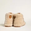 Modèle Francy pour femme en peau de mouton beige avec étoile en cuir marron