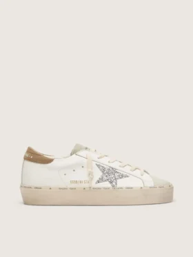 Modèle Hi Star pour femme avec étoile pailletée argentée et languette de talon en nubuck gris tourterelle