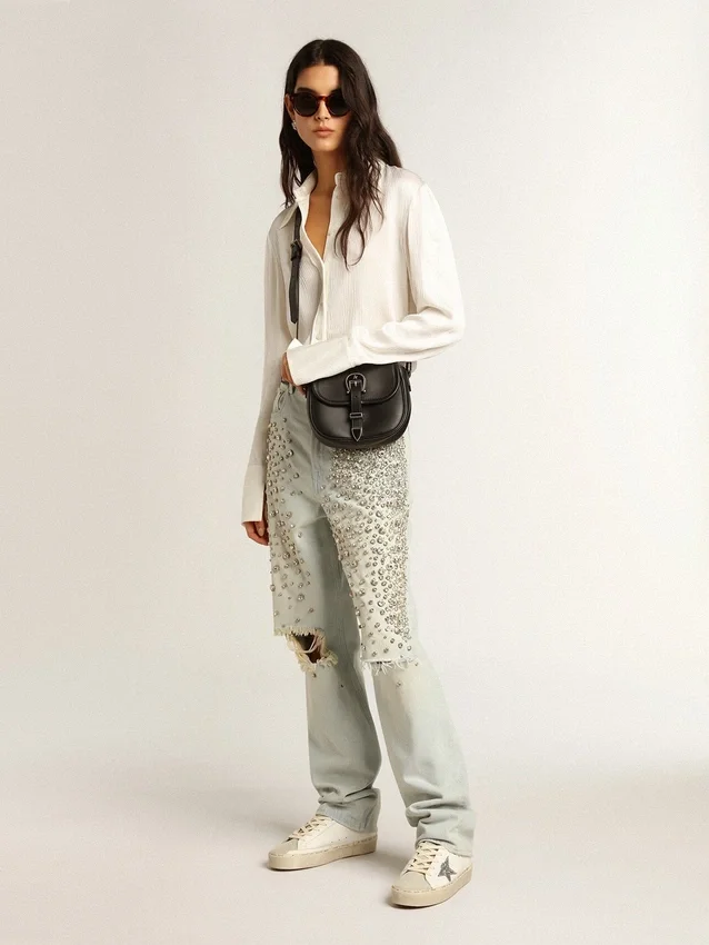 Modèle Hi Star pour femme avec étoile pailletée argentée et languette de talon en nubuck gris tourterelle