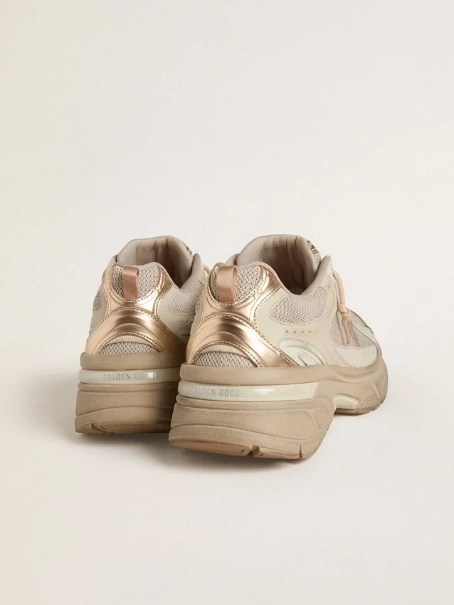 Modèle Lightstar pour homme en cuir gris tourterelle et mesh, avec une étoile en TPU beige