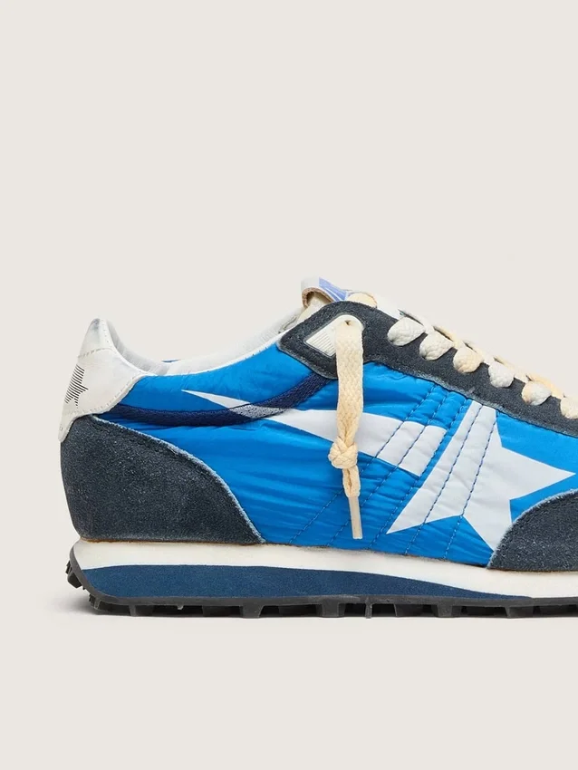 Modèle Marathon pour homme avec tige en nylon bleu et étoile blanche