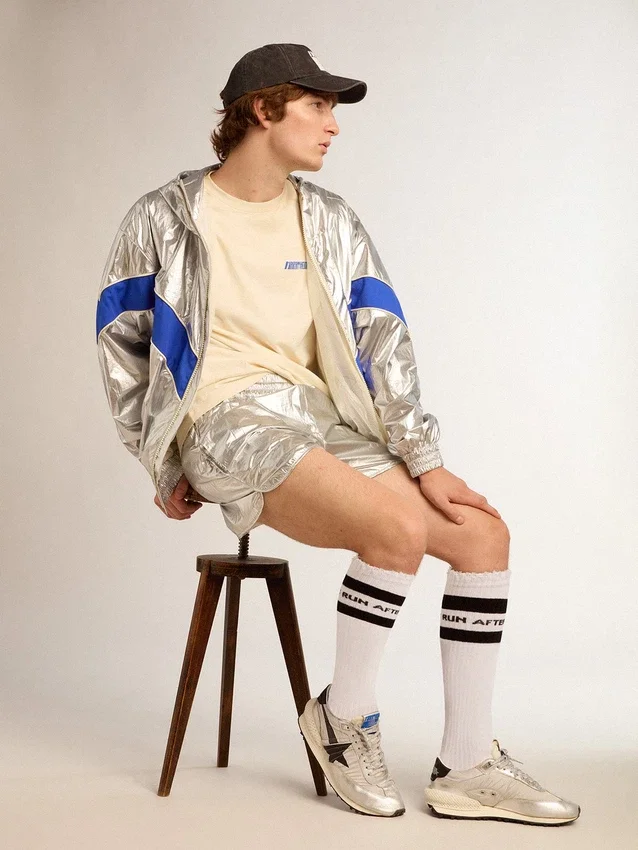 Modèle Marathon pour homme avec tige en nylon ripstop argenté et étoile noire