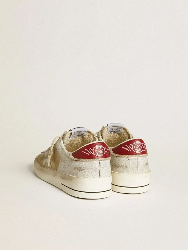 Modèle Stardan pour homme en nubuck et cuir craquelé avec étoile en cuir métallisé argenté