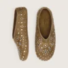 Modèle Tierra pour femme en daim kaki avec clous argentés