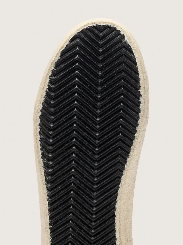 Modèle Old School junior avec étoile en cuir noir et empiècements en daim beige et vert
