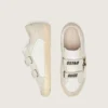 Modèle « Young Old School » en cuir nappa avec étoile en cuir de poney à imprimé léopard et empiècements en cuir