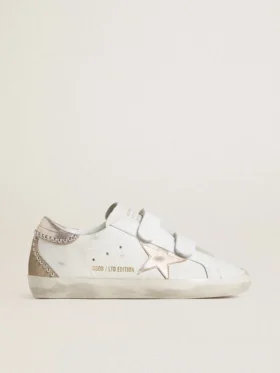 Old School LTD pour femme avec étoile et languette au talon en cuir métallisé or rose