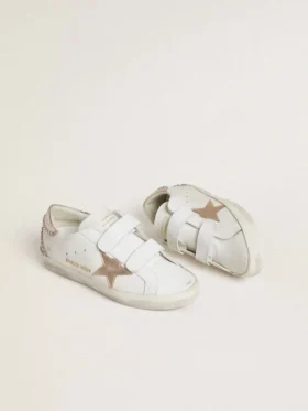 Old School LTD pour femme avec étoile et languette au talon en cuir métallisé or rose