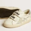 Old School Young avec étoile en daim et languette de talon en cuir métallisé