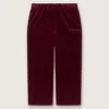 Pantalon bordeaux effet velours pour filles avec poche arrière