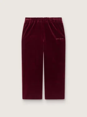 Pantalon bordeaux effet velours pour filles avec poche arrière